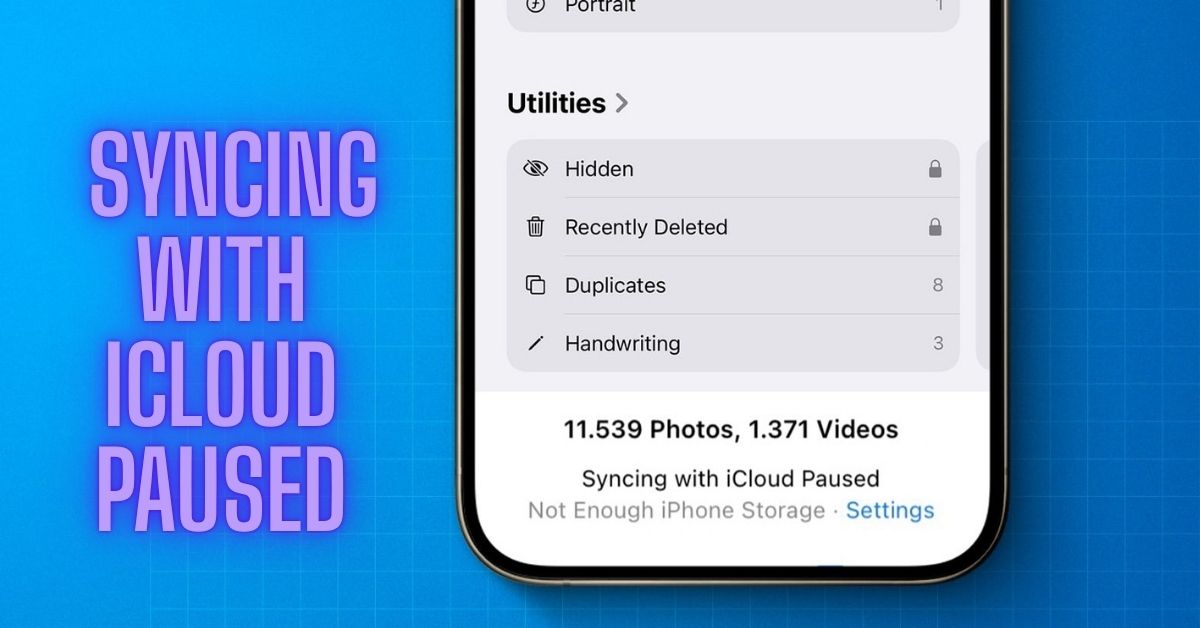 Syncing with iCloud Paused